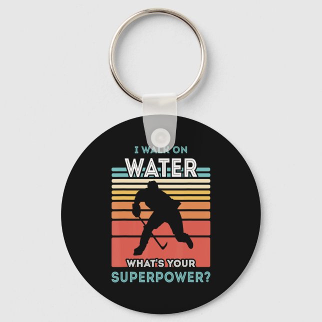 I walk on water  ice hockey  keychain (Front)
