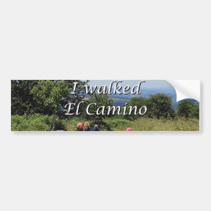 I walked El Camino, Spain (caption) Bumper Sticker