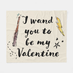 I Wand You To Be My Valentine Fleece Blanket