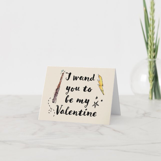 I Wand You To Be My Valentine Note Card (Front)