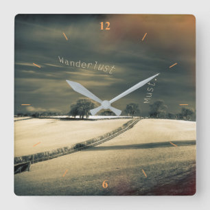 I Wander Because... Square Wall Clock