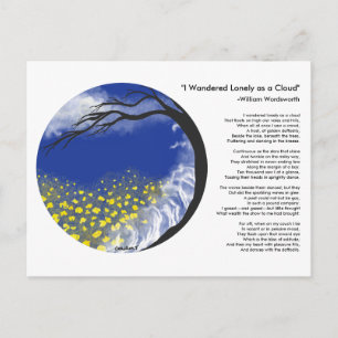 I Wandered Lonely as a Cloud Mandala Postcard