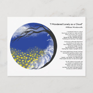I Wandered Lonely as a Cloud Mandala Postcard