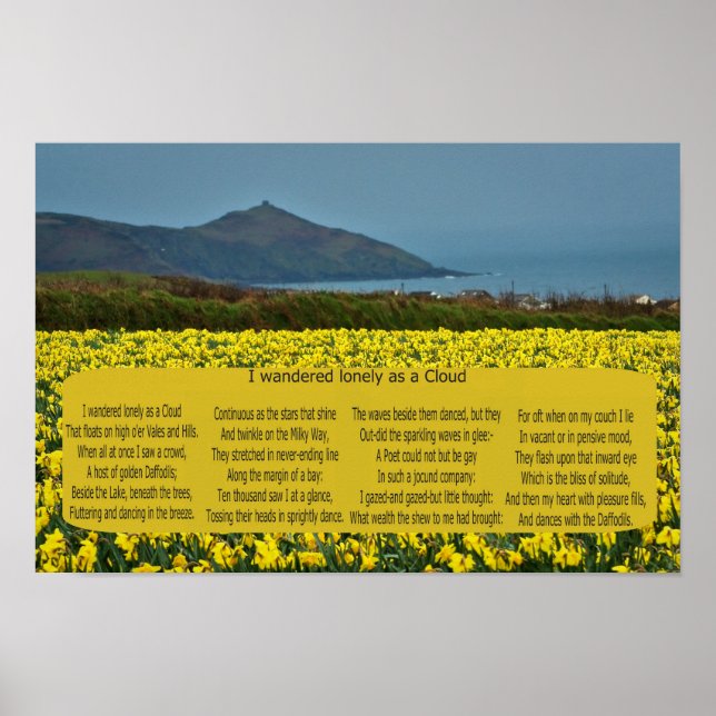 I WANDERED LONELY AS A CLOUD POSTER (Front)