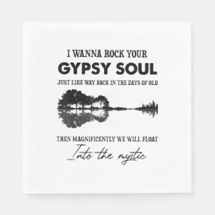 I Wanna Rock Your Gypsy Soul Hippie Guitar Napkin