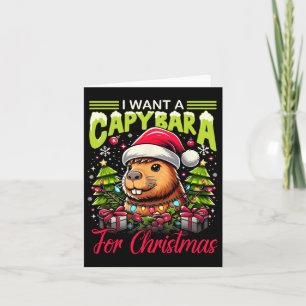 I Want A Capybara For Christmas Pajama Family Matc Card
