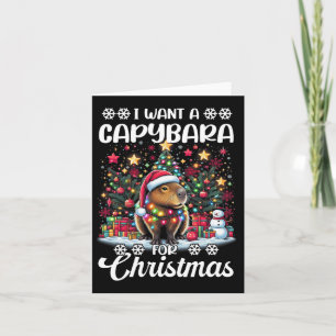I Want A Capybara For Christmas Pajama Family Matc Card