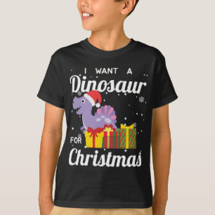 I Want A Dinosaur For Christmas Funny Cute Dino Ho T-Shirt