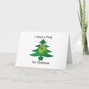 I want a frog for christmas holiday card
