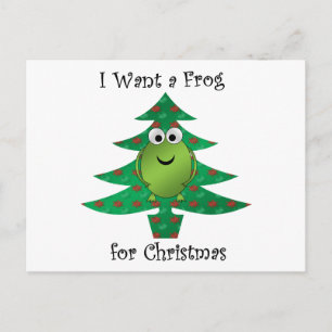 I want a frog for christmas holiday postcard