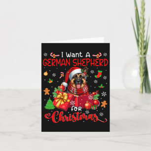 I Want A German Shepherd For Christmas Santa Dog I Card