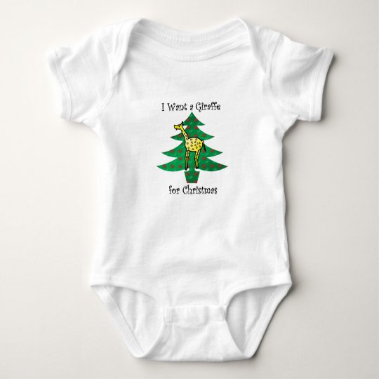 I want a giraffe for christmas baby bodysuit