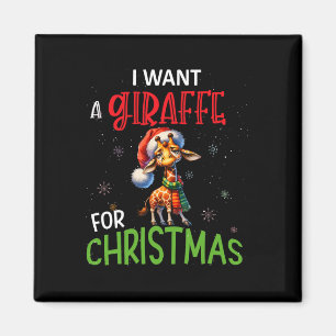 I Want A Giraffe For Christmas Funny Cute Byby  Magnet
