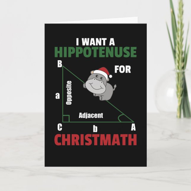 I Want A Hippo For Christmas Cute Hippos Holiday Card (Front)