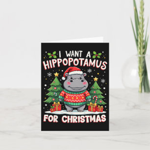 I Want A Hippopotamus For Christmas Cute Xmas Hipp Card