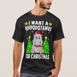I Want A Hippopotamus For Christmas Hippo Pyjamas  T-Shirt