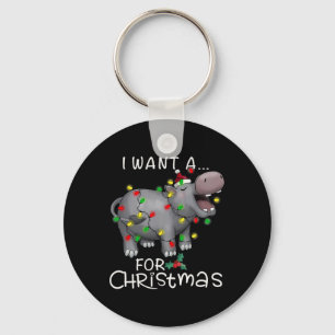 I Want A Hippopotamus For Christmas Hippo Xmas 3  Keychain