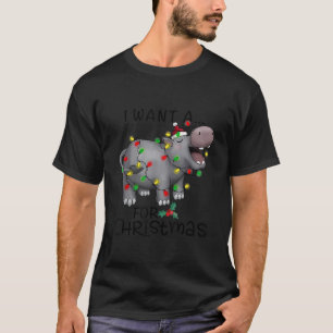 I Want A Hippopotamus For Christmas Hippo Xmas  T-Shirt