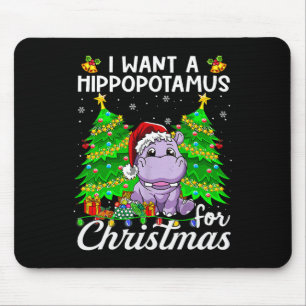 I Want A Hippopotamus For Christmas Lights Santa H Mouse Pad