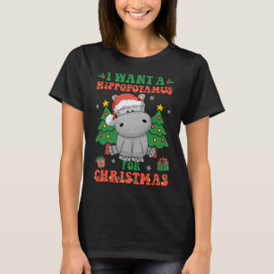 I Want A Hippopotamus For Christmas Lights Santa H T-Shirt