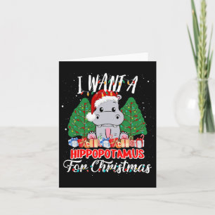 I Want A Hippopotamus For Christmas Xmas Hippo For Card