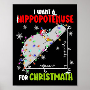 I Want A Hippopotamus For Christmas Xmas Hippo Mat Poster