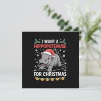 I Want A Hippopotenuse For Christmas Math Teacher