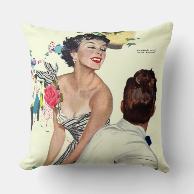 I Want a Man Throw Pillow (Front)