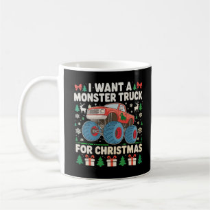 I Want a Monster Truck for Christmas Ugly Sweater Coffee Mug