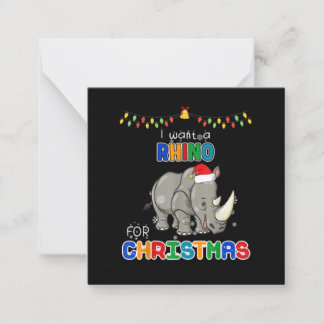 I Want A Rhino For Christmas Rhino Funny Xmas Gift Card