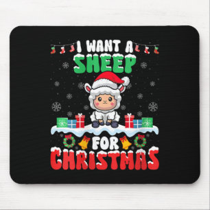 I Want A Sheep For Christmas - Sheep Lover Santa X Mouse Pad