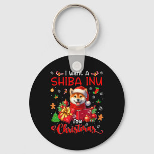 I Want A Shiba Inu For Christmas Owner Santa Dog I Keychain