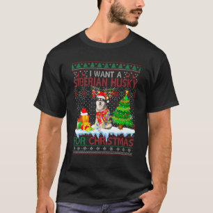 I Want A Siberian Husky For Christmas Sweater Funn
