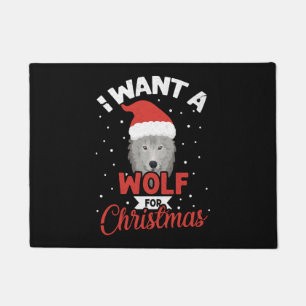I Want A Wolf For Christmas Doormat