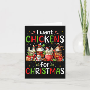 I Want Chickens For Christmas Coffee Cups Lover Fa Card