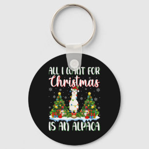 I Want For Christmas Is A Alpaca Xmas Tree Lights Keychain