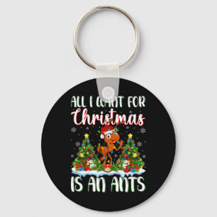 I Want For Christmas Is A Ants Xmas Tree Lights Keychain