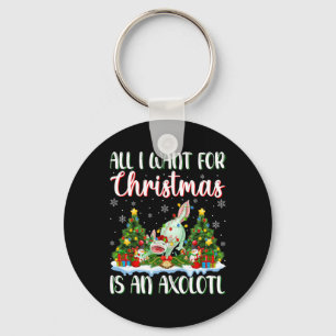 I Want For Christmas Is A Axolotl Xmas Tree Lights Keychain
