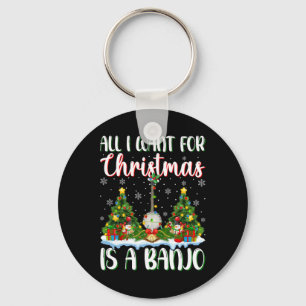 I Want For Christmas Is A Banjo Xmas Tree Lights Keychain