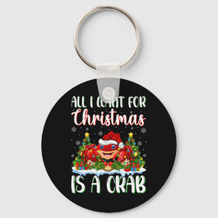I Want For Christmas Is A Crab Xmas Tree Lights  Keychain
