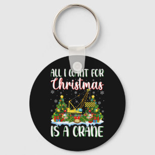 I Want For Christmas Is A Crane Xmas Tree Lights  Keychain