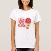 I Want Ice Cream Funny Cone Cartoon