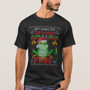 I Want Is A Frog For Christmas Ugly Xmas Pajama T-Shirt