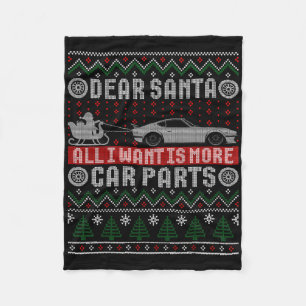 I Want Is More Car Parts Christmas Shirt Ugly Xmas Fleece Blanket