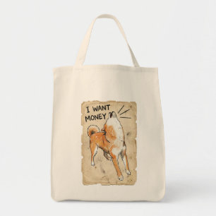 I Want Money – Screaming Shiba Inu Meme Art  Bag