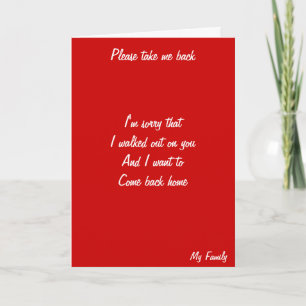 I want my family back card