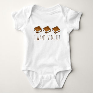 I Want S'more Campfire S'mores Camping Camp Foodie Baby Bodysuit