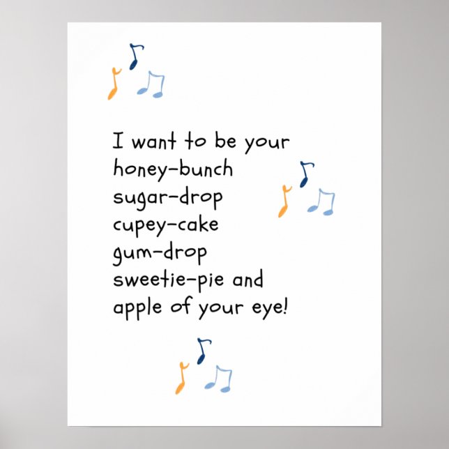 I want to be you honey-bunch... poster (Front)