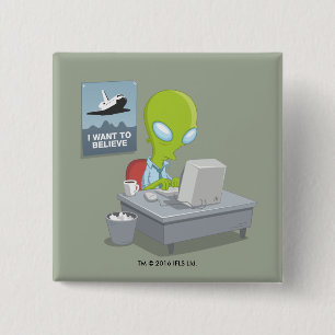 I Want To Believe 2 Inch Square Button