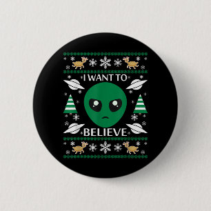 I Want To Believe Alien Christmas 2 Inch Round Button